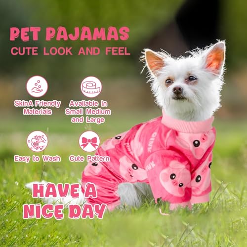 Dog Pajamas Soft Lightweight Dog Onesies Outfit Clothes for Small Medium Large Puppy Pjs for Pet Boys Girls Dogs Cats - size: S (Back: 7",Chest: 11.8", 2.5-5lbs)