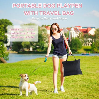 Dog and CAT pop Play Pen,Pets Houses for Dogs and Cats,Indoor&Outdoor Exercise Pen Dog Tent Puppy Playground Large (L, Pink) - color: Pink, style: Large（35.4"L x 27.6"W x 23.6"H）