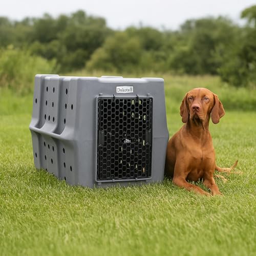 Dakota 283 Crate - Canine Rough and Tough Economy Kennel (Dark Granite, Large) - color: Dark Granite, size: Large