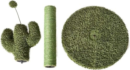 Amazon Basics Cat Scratching Post, Indoor Cactus with Natural Sisal for Kittens with Dangling Ball Toy, Medium, 25.6"H, Green - size: Medium - 25.6" H