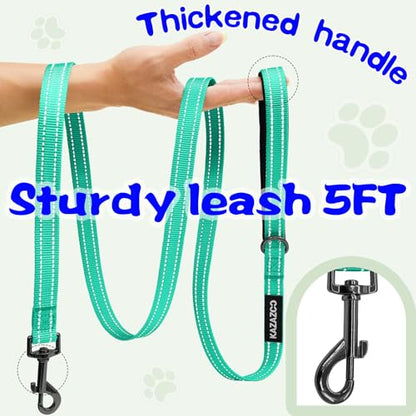 Kazazoo No Pull Small Dog Harness and Leash Set, Adjustable Puppy Soft Vest Harness with Breathable Mesh Padded, Reflective Lightweight Harness with Buckle for Extra Small Medium Dogs, Green XS - color: Green, size: XS