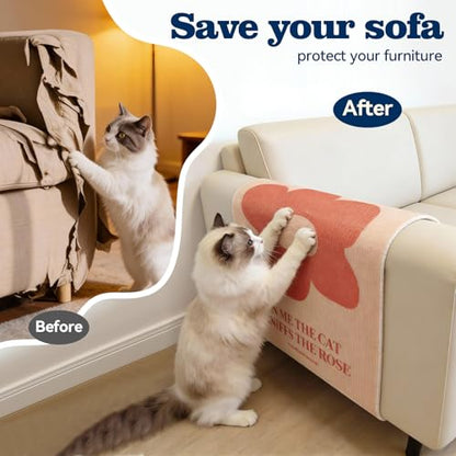 Wall Cat Scratcher for Indoor Cats - Reusable & Damage-Free Wall-Mounted Fabric Scratching, DIY for Furniture and Wall Protection (15.75''x23.62'', Yellow English Subtitles) - color: 2.Yellow English Subtitles