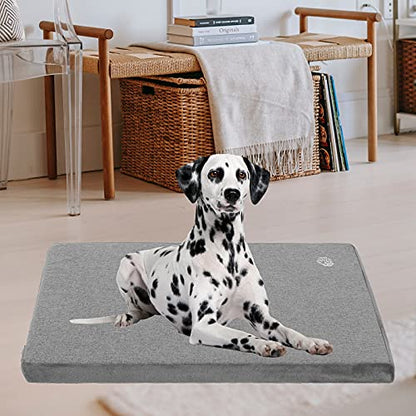 EMPSIGN Stylish Dog Bed Mat Dog Crate Pad Mattress Reversible (Cool & Warm), Water Proof Linings, Removable Machine Washable Cover, Firm Support Small to XX Large Dogs, Grey,XL(41''''*28''''*3'''') - size: XL(41"*28"*3")