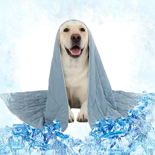 40x60in Large Cooling Blanket for Dogs - Machine Washable Soft Blanket with Q-MAX>0.4, Fits Medium Large Dogs, Summer Cooling Mat for Dog Kennel Car Seat Indoor Furniture Couch Sofa Protector - size: 40x60in