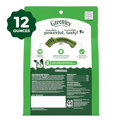 Greenies Veterinarian-Recommended Adult Natural Dental Dog Treats Large Size, Dog Dental Chews, Original Flavor, 12 oz. Pack, 8 Count - size: 8 Count (Pack of 1)