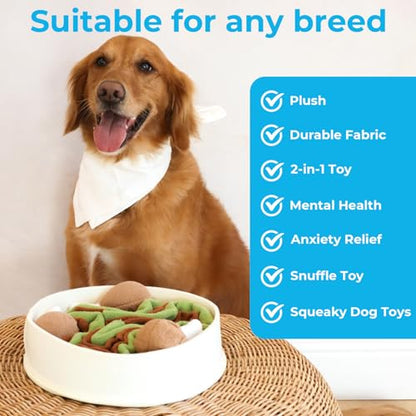 Dog Toys Plush with Squeaky & Treat Hiding Features - Mental Stimulation Enrichment Toy for Large Breed Dogs - Machine Washable Slow Feeder to Keep Dogs Busy，Chicken and Gravy - color: Chicken n’ Gravy -1