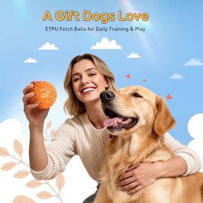 Kimee Dog Balls Tennis Ball for Aggressive Chewers, Dog Bouncy Balls Chew Toys Water Toy Fetch Ball for Large Medium Small Puppies, 3 Pack 3.15''
