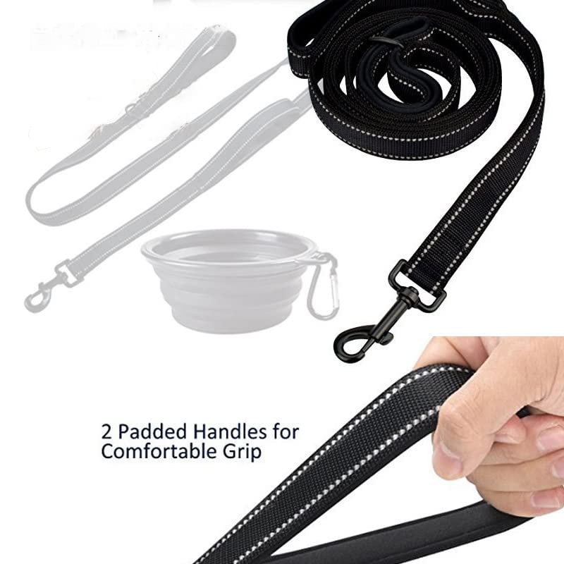 Heavy Duty Dog Leash with 2 Handles - 5FT Reflective Anti-Pull Training Lead for Medium & Large Dogs, Double Handle Leash with Padded Grip, Durable Nylon Pet Leash (Blue) by [CHENEDY] - color: Blue, size: 60 Inch\5FT