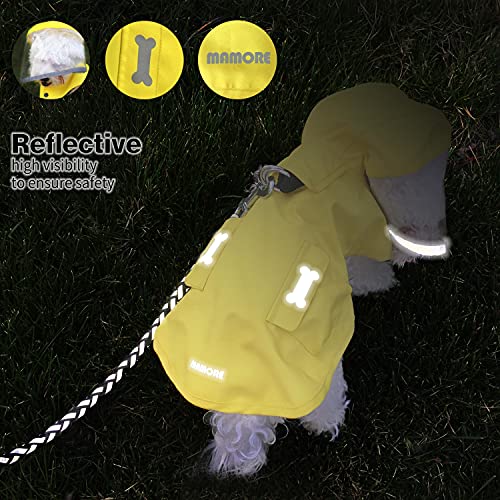 Waterproof Dog Raincoat, Adjustable Reflective Lightweight Pet Rain Clothes with Poncho Hood (X-Small, Yellow) - color: Yellow, size: X-Small(4-9lb)