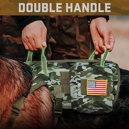 Dog Harness Medium Sized,Tactical Dog Harness with Handle,No Pull Military Style Service Dog Vest with Pockets Adjustable for Medium Dogs,Camo Green,Chest 17-25" - color: Camouflage Green, size: S:Chest 17-25",Fit 20-35lbs