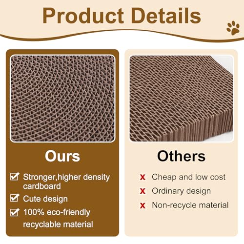 10 Inch Round Cat Scratcher Pad Refill - 3/5 Inch Thick Compressed Cardboard, Universal Fit for Round Scratching Posts & Standalone Use, Protect Furniture for Indoor Cats (2 PCS) - size: 2 PCS