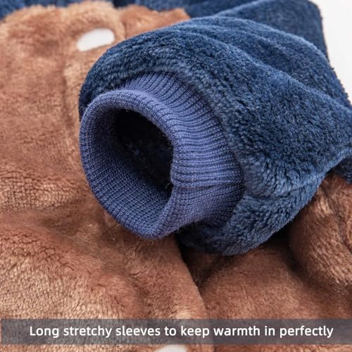 FabriCastle Dog Hoodie Sweater for Small Dogs Boy and Girl, Dog Clothes S XS XXS Puppy Sweatshirt, Pet Outfit, Cat Clothing Super Soft Warm Snap On Closure (Camel-Navy, X-Small) - color: Camel-Navy, size: X-Small