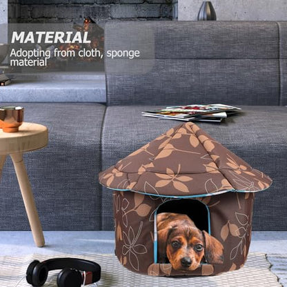 ibasenice Detachable Warm Cat House with Oxford Fabric Waterproof Pet Nest Medium Size for Outdoor and Indoor Use Removable Washable Cat Cushion Sleeping Bed