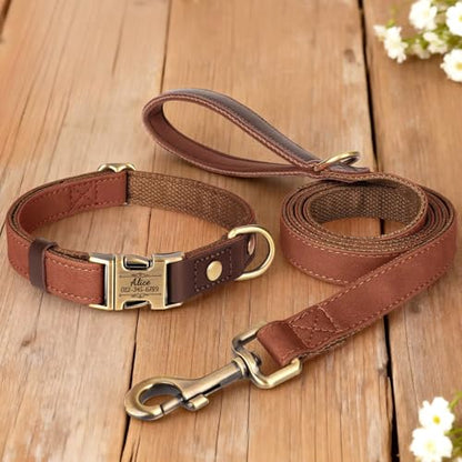 Personalized Dog Collars, Custom PU Leather Dog Collar with Name&Phone Number, Engraved Dog Collar for Small Dogs, Adjustable Durable Collar with Quick Release Metal Buckle, Brown,S - color: Brown, size: S: Neck 11-15", Width 0.6"