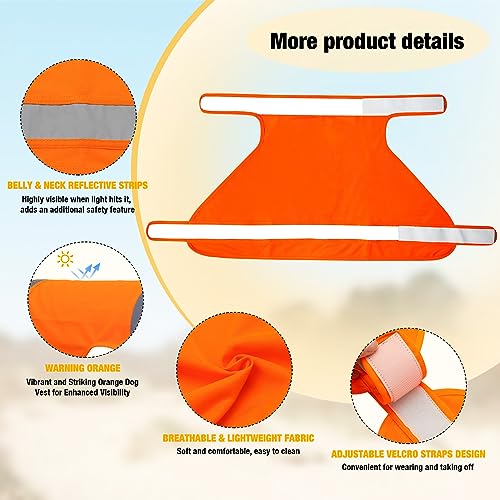 2 Pieces Reflective Dog Hunting Vest Orange, High Visibility Bright Dogs Safety Vest, Soft Jacket for Outdoor Walking Hunting, Keep Dog in Sight and Safe (Blaze Orange) - size: XL