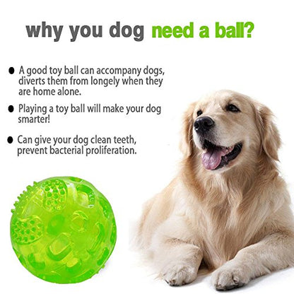 ACEONE Dog Squeaky Ball, Pet Squeak Chew Bouncy Rubber Toy Balls for Small Medium Dogs Indestructible Exercise Training Playing (3 Balls) - size: 3 Balls 3 Inch