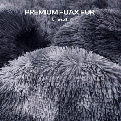 Luciphia Large Waterproof Dog Blanket for Pet Washable Liquid Proof Bed Intimacy Protection Shaggy Plush Calming Long Faux Fur Couch Cover Calming Cat Throw Blankets, Tie-dye Grey, 50" x 60" - color: Tie-dye Grey, size: 50"x60"