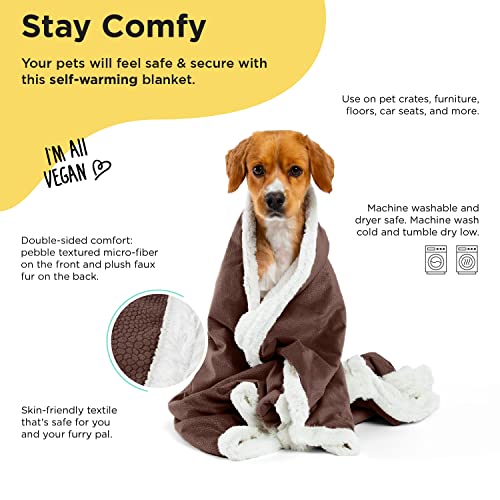 Best Friends by Sheri Premium Self-Warming Ilan Microfiber Faux Fur Pet Throw Blanket 40x50 in Brown - color: Dark Brown
