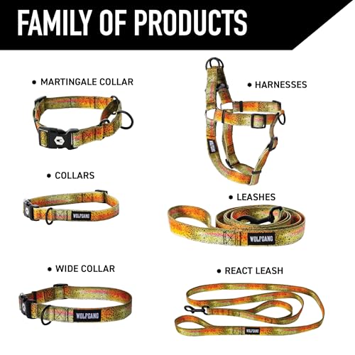 Wolfgang Heavy Duty Martingale Dog Collar with Quick Release Nylon Buckle for Walking & Training, CutBow Print, Medium - color: CutBow Print, size: Medium (1 Inch x 14-18 Inch)