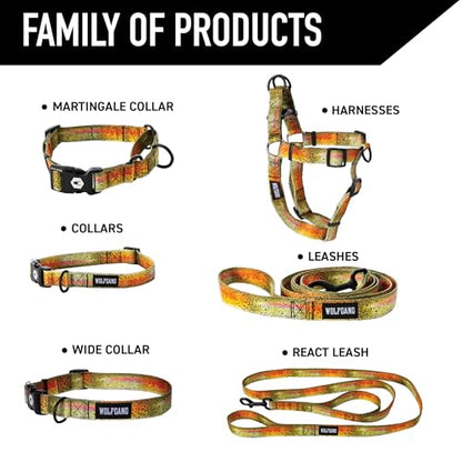 Wolfgang Heavy Duty Martingale Dog Collar with Quick Release Nylon Buckle for Walking & Training, CutBow Print, Large - color: CutBow Print, size: Large (1 Inch x 18-22 Inch)