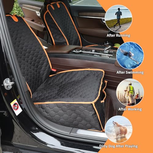 1 Pack Front Seat Car Cover, Waterproof Dog Car Seat Cover, Non-Slip & Scratch-Proof, Pet Car Seat Protector with Side Flaps and Storage Pocket, Car Seat Cover for Most Cars, Trucks and SUVs - size: Pack of 1