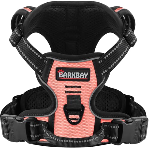 BARKBAY Dog Harness No Pull for Small Dogs - Adjustable, Reflective, Comfortable, No Choke, Heavy-Duty - Perfect for Outdoor Training, Walking, and Hiking - Strong & Durable - XS & Light Pink - color: Light Pink, size: X-Small