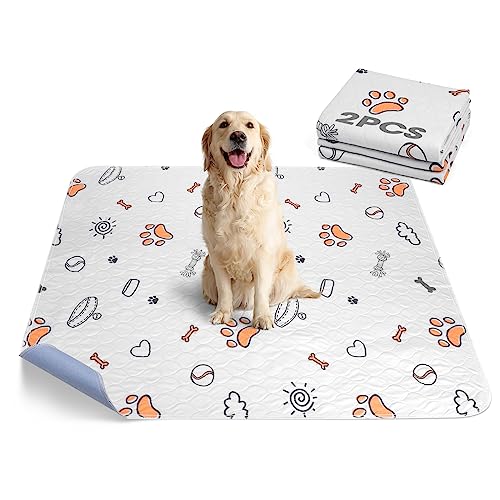 Washable Pee Pads for Dogs, 2 Pack Large 36"x41" Super Absorbent Reusable Dog Training Pads, 100% Waterproof Non-Slip Puppy Whelping Dog Playpen Indoor Pads Mat Pet Supplies - size: 36X41 (2 Packs)