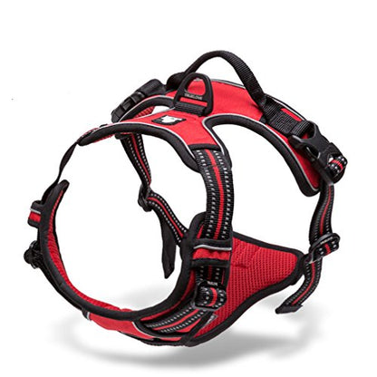 SGODA Dog Harness Reflective Vest with Handle X-Large Red - color: Red, size: X-Large Chest 32-42"
