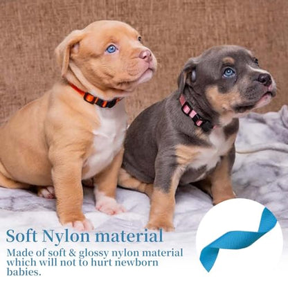 Puppy ID Collar - Identification Adjustable Collars for Newborn Dog Cat, Super Soft Nylon Safety Puppy Whelping Litter Collars for Small Dogs and Puppies (Release Buckle/S) - color: Release Buckle/ S