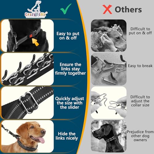 No Pull Martingale Collar for Large Medium Small Dog Pitbull German Shepherd Doberman, Dog Collar Anti Pull with Buckle for Training Walking (Black, S-Neck 11-13", 1" Wide) - size: S-Neck 11-13", 1" Wide