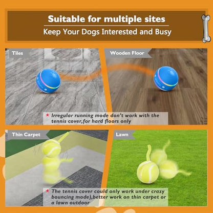 PetDroid Interactive Dog Toys Dog Ball,[Newly Upgraded] Durable Motion Activated Automatic Rolling Ball Toys for/Small/Medium/Large Dogs,USB Rechargeable (Blue) - color: Blue
