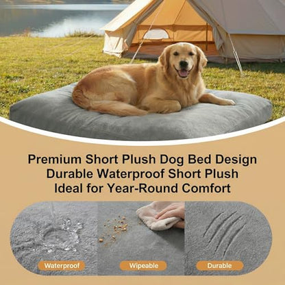 Indestructible Dog Beds Large Sized Dog ，Dual-Layer Construction Crate Bed with Sponge and Memory Foam with Removable Washable Cover, Ultra Soft Surface & Non-Slip Bottom-35 x23 - size: 35"L x 23"W x 3"Th