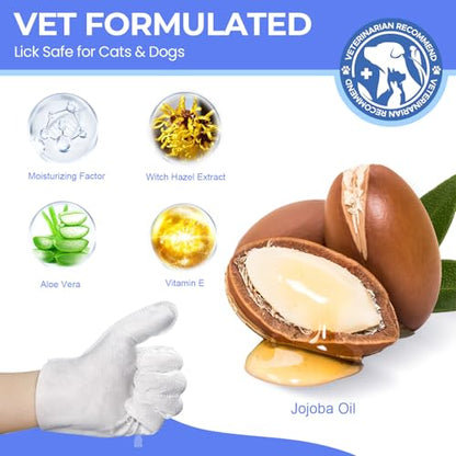 Pet Cleaning Glove Wipes for Dogs & Cats, Hypoallergenic Deodorizing Disposable Bathing Wipes,No-Rinse Grooming Wipes, Extra Thick,Perfect for Pet Dry Cleaning,Daily Care and Travel,24 pcs - size: 24 Pcs (Pack of 1)