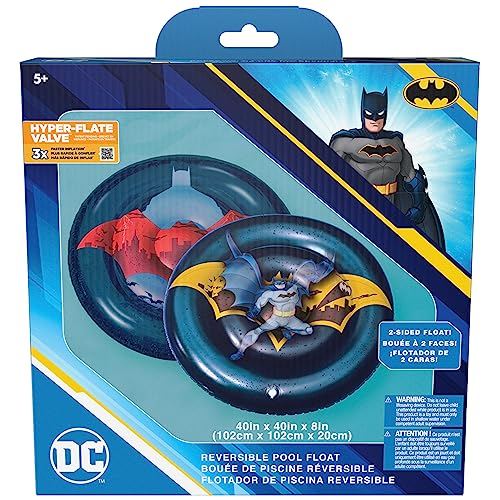 Swimways DC Batman Reversible Boat, Inflatable Pool Floats & Kids Pool Toys, Swimming Pool Accessories & Beach Essentials for Kids Aged 5 & Up - color: Reversible Boat