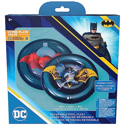 Swimways DC Batman Reversible Boat, Inflatable Pool Floats & Kids Pool Toys, Swimming Pool Accessories & Beach Essentials for Kids Aged 5 & Up - color: Reversible Boat