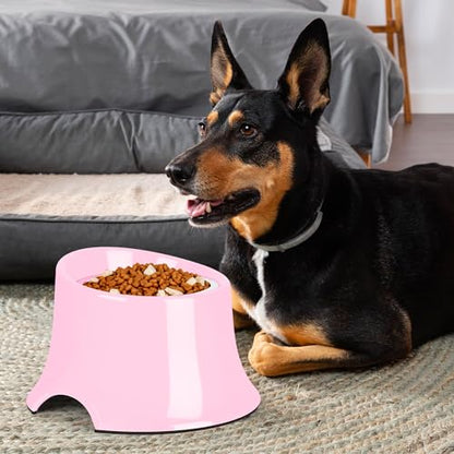 Tilted Elevated Dog Bowls Non-Slip & Non-Spill Pet Feeder with Elevated Detachable Melamine Stand, High Capacity Tilted Dog Bowl for Medium Small Size Dogs M/2 Cup Pink - color: Pink, size: M/2 Cup