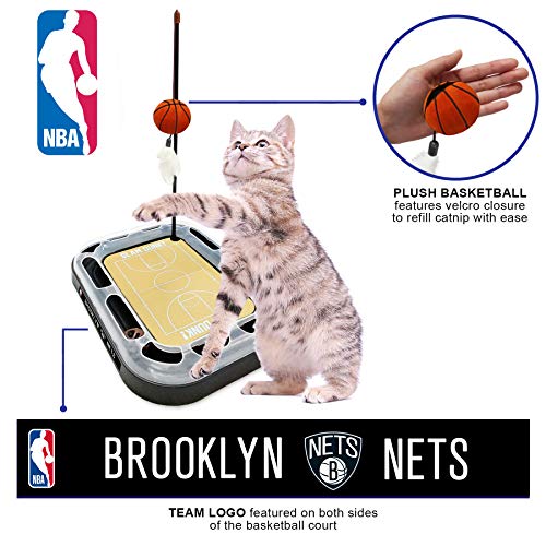 Brooklyn NETS Basketball Cat Scratcher Toy - color: Brooklyn Nets