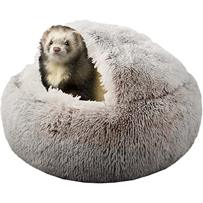 Ferret Bed Cave Bed and Hideout，Ferret Hideaway Bed Accessories for Cage(Brown) - color: Coffe