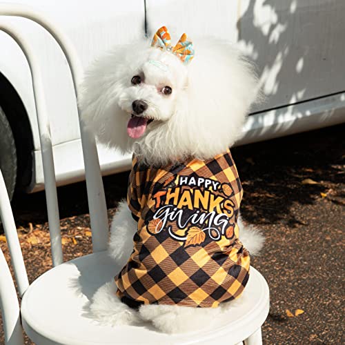 CuteBone Thanksgiving Dog Pajamas Costumes Pet Clothes Cat Apparel Shirt Winter Holiday Cute Pjs Outfits for Doggie Onesies P261XS X-Small - color: Happy Thanksgiving, size: X-Small