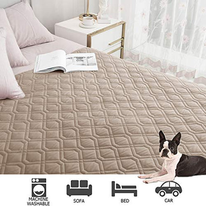 Ameritex Waterproof Dog Bed Cover Pet Blanket for Furniture Bed Couch Sofa Reversible - color: Cream+beige, size: 30x53 Inch (Pack of 1)