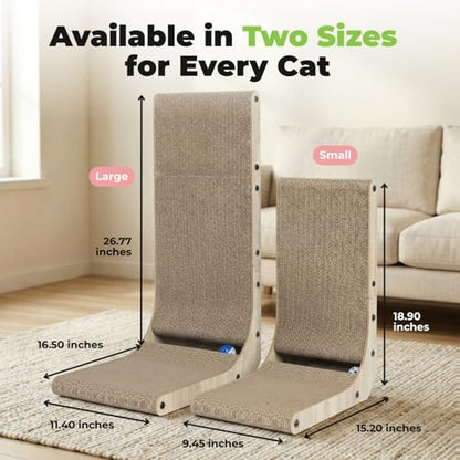 Best Pet Supplies Catify Cat Scratcher, Fun Interactive Scratchers, Posts, Poles, Claw Safe, Furniture Saver Indoor Play Support Natural Cat Behaviors Heavy Duty - L-Shape Scratcher, 16.5 x 11.4 - color: L-Shape - 16.5 x 11.4 x 26.77"