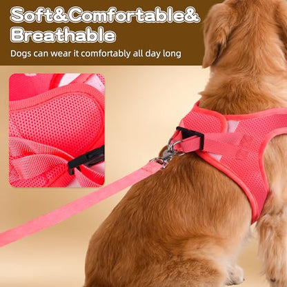 Pet Harness No Pull with Breathable Mesh, Comfort-Focused Dog and Cat Harness Featuring Hook & Loop Fastener, Snap Buckle and Double D-Rings, 0.55FIT, Black, M - color: Black, size: M