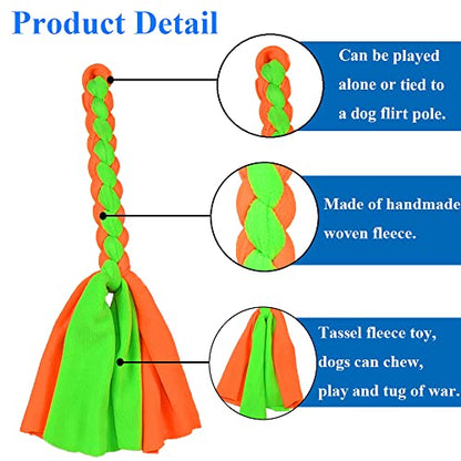 ASOCEA 2 Pack Dog Fleece Rope Toy for Dog Chase and Tug Pet Interactive Cotton Chew Toy Dog Tether Lure Toy Dog Flirt Pole Replacement Toys to Outdoor Exercise & Training - color: Blue+Green