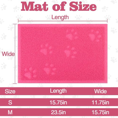 Darkyazi Cat Litter Box Mat for Floor Litter Trapping Mat Non-Slip Backing, Scatter Control, Easy Clean, Water Resistant, Soft on Paws (15.75" x 11.75",Rose red) - color: Rose Red