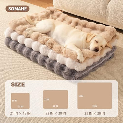 Dog Blanket, Reversible Sherpa & Bubble Fleece Pet Throw, Ultra-Soft Plush for Medium Dogs, Machine Washable, Anti-Static, Warm & Cozy, 39"×31" Inch Coffee - color: Coffee, size: 39"L x 31"W Inches