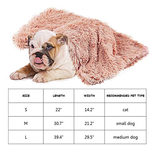 N+A Fluffy Pet Dog Blankets Soft Warm Fleece Throw Puppy Blanket Washable Plush Faux Fur Sleep Mat for Dog Cat Bed Couch Sofa Car (Large (30" x 39"), Beige) - color: Beige, size: Large ( 30" x 39" )