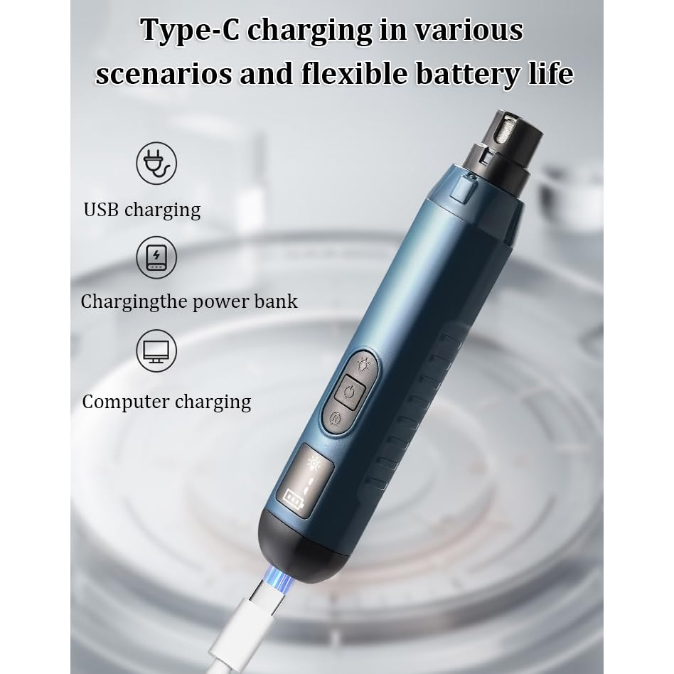 Silent Groom Pro, Nail Trimmer with LED Light & 5 Speeds,Quick USB Charge,Electric Rechargeable Pet Nail Trimmer for Small Medium Large Dogs & Cats - color: White-02