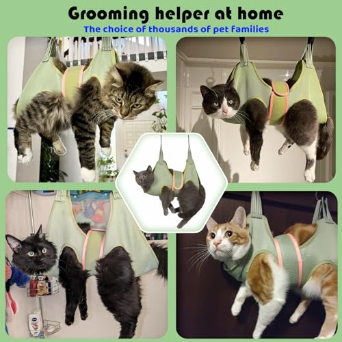 Guzekier Cat Grooming Hammock Harness for Cats, Cat Nail Clipper - size: S（for cats 12-25lbs）