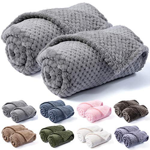 Pet Blanket for Dogs or Cats - Warm Soft Fuzzy Plush Fleece Throw for Puppy, Kitten, Small, Medium, Large Pets - Bed, Couch, Sofa, Travel (S/24" x 32", Grey) - color: Grey, size: S/24" x 32"