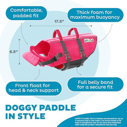 Outward Hound Granby Splash Pink Dog Life Jacket, Large - color: Pink, size: Large (Chest Girth: 28"-32")